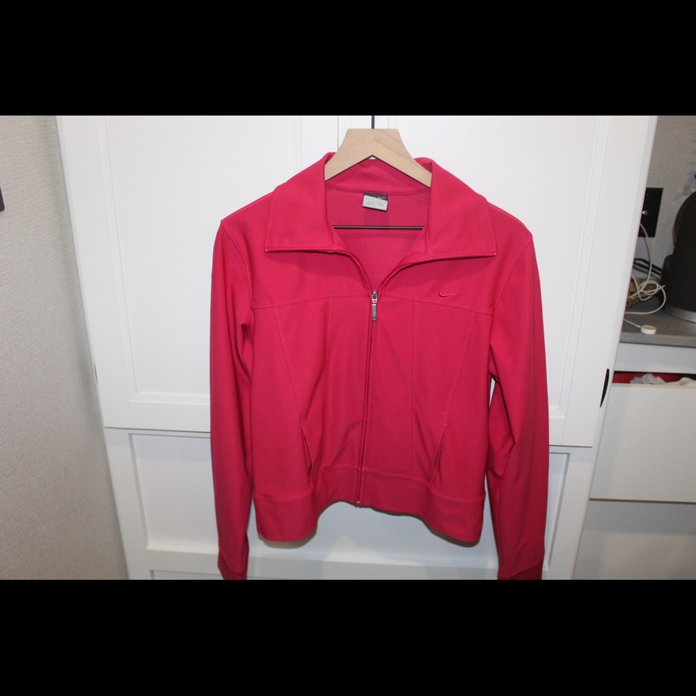 NIKE HOT PINK DRI-FIT ZIP UP JACKET
